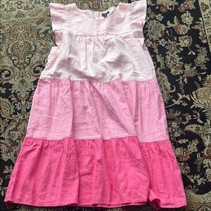 J. Crew Light and Dark Pink Tiered Kids Dress